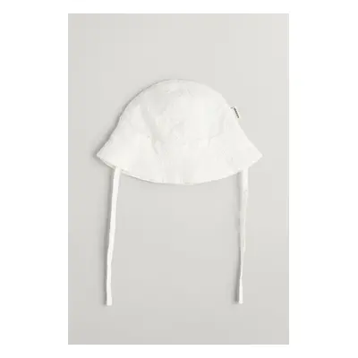 KLOBOUK GANT BRODERIE ANGLAISE SUN HAT WHITE