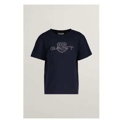 TRIČKO GANT RELAXED CONTRAST SHIELD T-SHIRT EVENING BLUE