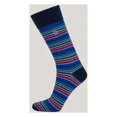 PONOŽKY GANT SHIELD MULTISTRIPE SOCKS EVENING BLUE