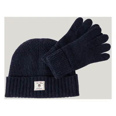 SET ČEPICE A RUKAVICE GANT BEANIE GLOVES GIFT SET CLASSIC BLUE