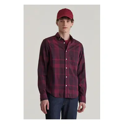 KOŠILE GANT REG GMNT DYED CHECK SHIRT RICH WINE