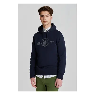 MIKINA GANT LOGO HOODIE EVENING BLUE