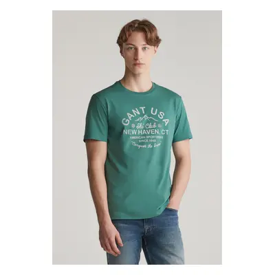 TRIČKO GANT SEASONAL GRAPHIC T-SHIRT WOODY GREEN