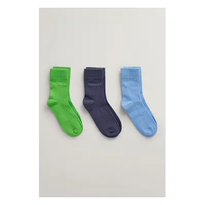 PONOŽKY GANT TONAL LOGO RIB SOCKS 3-PACK SLIME GREEN