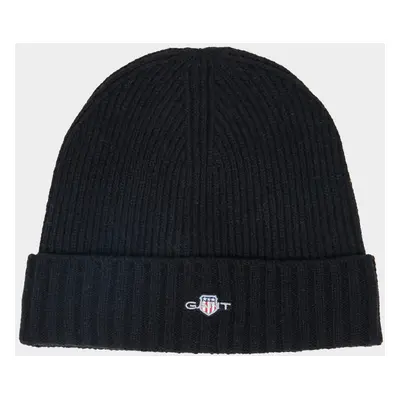 ČEPICE GANT UNISEX. SHIELD WOOL BEANIE BLACK