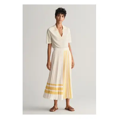 SUKNĚ GANT REG STRIPED PLEATED SKIRT CREAM