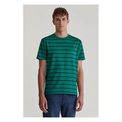 TRIČKO GANT STRIPED SS TSHIRT DEEP FOREST GREEN