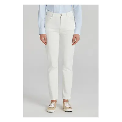 DŽÍNY GANT SLIM CROPPED WHITE JEANS EGGSHELL