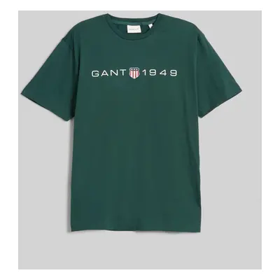 TRIČKO GANT PRINTED GRAPHIC SS T-SHIRT TARTAN GREEN