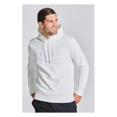 MIKINA GANT REG TONAL SHIELD HOODIE EGGSHELL