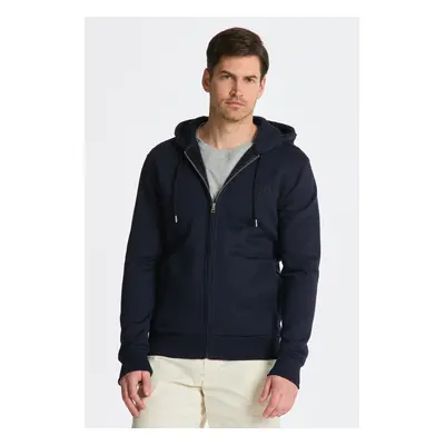 MIKINA GANT REG TONAL SHIELD FULL ZIP HOODIE EVENING BLUE