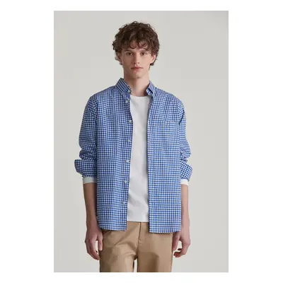 KOŠILE GANT REG POPLIN GINGHAM SHIRT COLLEGE BLUE