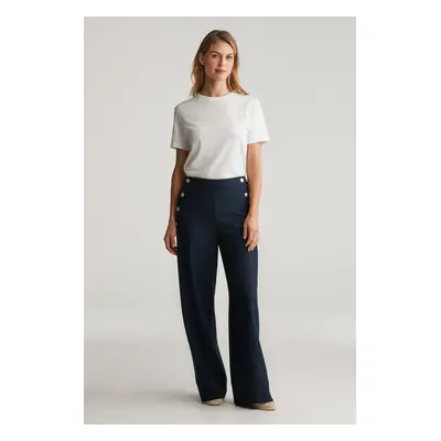 KALHOTY GANT BUTTON HIGH-RISE PANTS EVENING BLUE