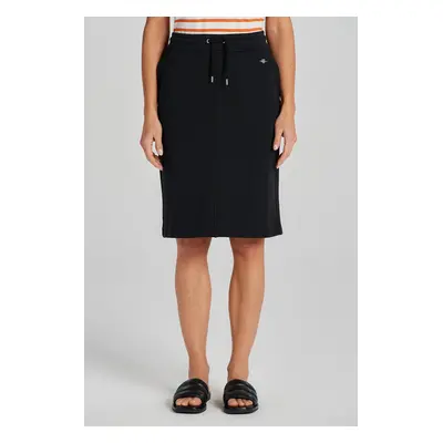 TEPLÁKOVÁ SUKNĚ GANT REL MIDI SHIELD SKIRT BLACK