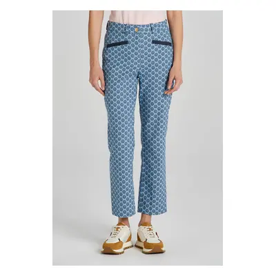 KALHOTY GANT SLIM MONOGRAM JACQUARD PANTS SALTY SEA