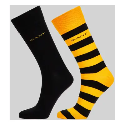 PONOŽKY GANT BARSTRIPE AND SOLID SOCKS 2-PACK MEDAL YELLOW