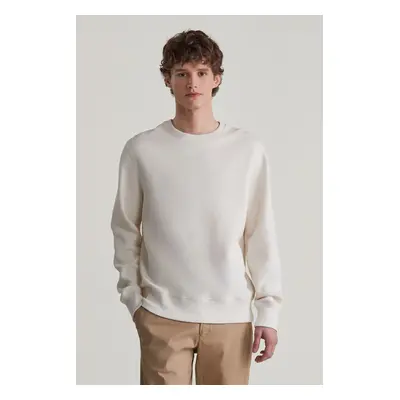 MIKINA GANT WAFFLE C-NECK SWEAT CREAM