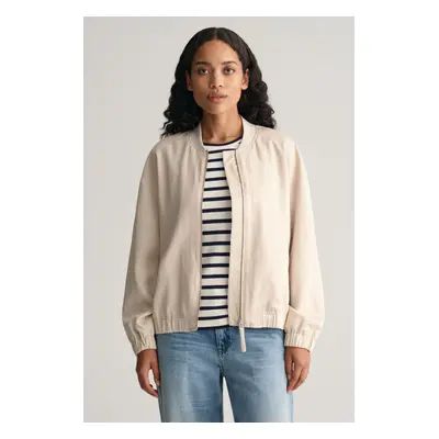 BUNDA GANT LINEN BLEND BOMBER JACKET SOFT OAT