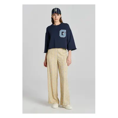 MIKINA GANT G-BADGE CROPPED SS C-NECK SWEAT CLASSIC BLUE