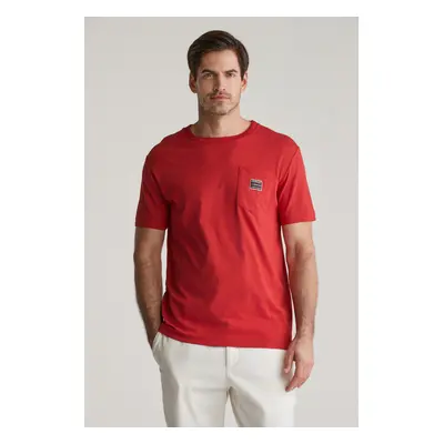 TRIČKO GANT POCKET CONTRAST SS T-SHIRT RUBY RED