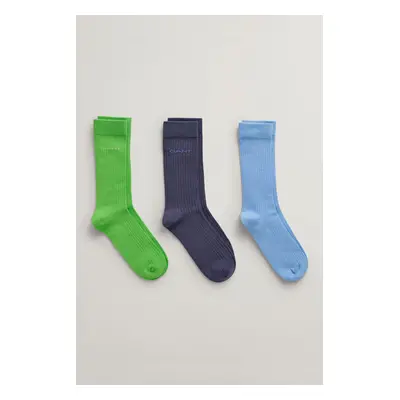 PONOŽKY GANT TONAL LOGO RIB SOCKS 3-PACK SLIME GREEN