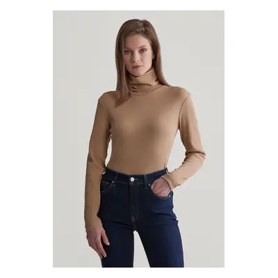 ROLÁK GANT SLIM RIB TURTLENECK CARAMEL BEIGE