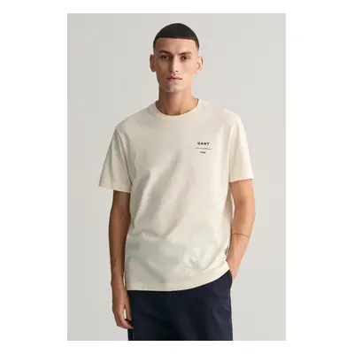 TRIČKO GANT LOGO SCRIPT SS T-SHIRT CREAM