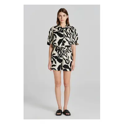 ŠORTKY GANT REL PALM PRINT PULL ON SHORTS SOFT OAT