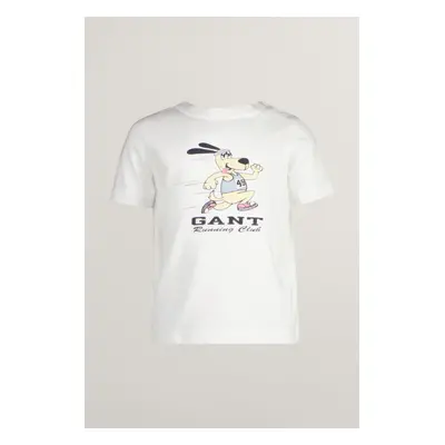 TRIČKO GANT RUNNING DOG PRINT T-SHIRT WHITE