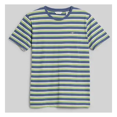 TRIČKO GANT STRIPED SHIELD T-SHIRT WASHED BLUE