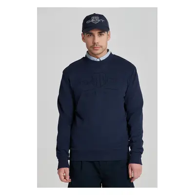 MIKINA GANT REG TONAL SHIELD C-NECK SWEAT EVENING BLUE