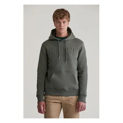 MIKINA GANT EMBOSSED SWEAT HOODIE DARK EARTHY GREEN