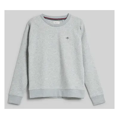 MIKINA GANT SHIELD C-NECK LIGHT GREY MELANGE