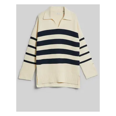 SVETR GANT STRIPED BRETON KNITTED SWEATER CREAM