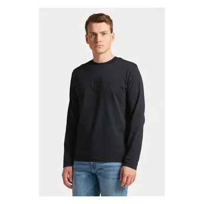 TRIČKO GANT REG TONAL SHIELD LS T-SHIRT BLACK