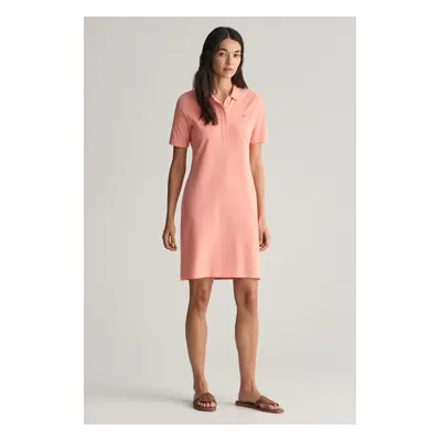 ŠATY GANT SLIM SHIELD SS PIQUE POLO DRESS PEACHY PINK