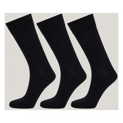 PONOŽKY GANT SOFT COTTON SOCKS 3-PACK BLACK