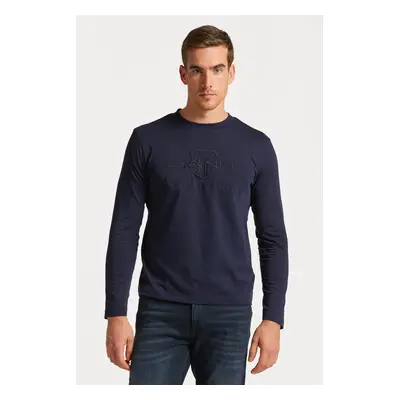 TRIČKO GANT REG TONAL SHIELD LS T-SHIRT EVENING BLUE