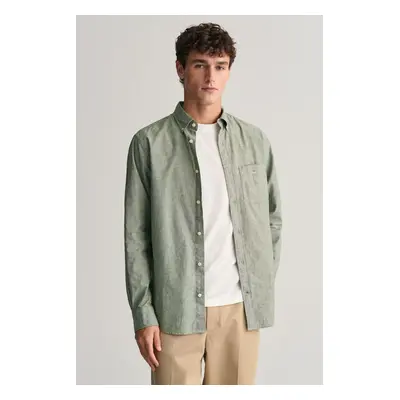 KOŠILE GANT REG COTTON LINEN SHIRT PINE GREEN