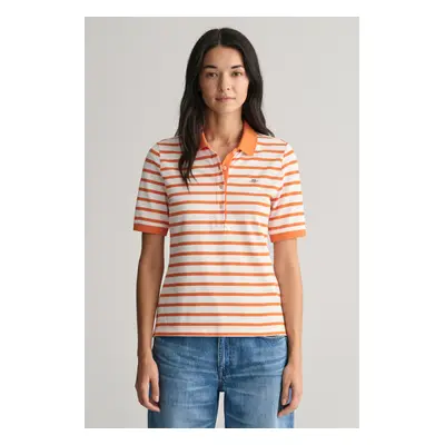 POLOKOŠILE GANT SLIM STRIPED SHIELD SS PIQUE POLO PUMPKIN ORANGE