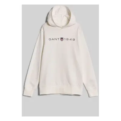 MIKINA GANT PRINTED GRAPHIC HOODIE EGGSHELL