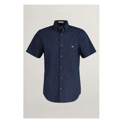 KOŠILE GANT REG MICRO PRINT SS SHIRT MARINE