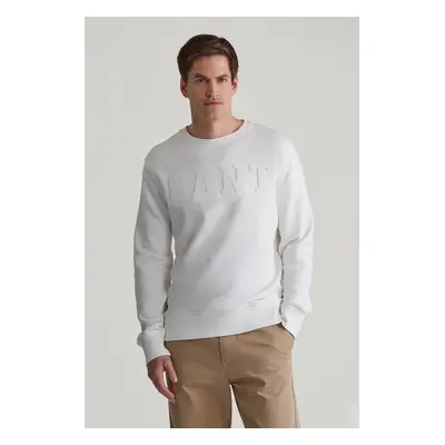 MIKINA GANT EMBOSSED C-NECK SWEAT EGGSHELL