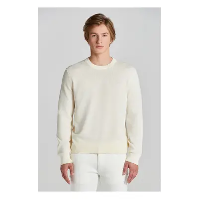 SVETR GANT TEXTURED COTTON C-NECK CREAM