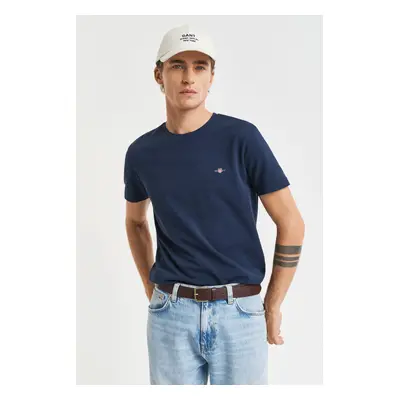 TRIČKO GANT SLIM PIQUE SS T-SHIRT EVENING BLUE