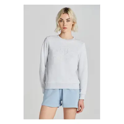 MIKINA GANT REG TONAL SHIELD C-NECK SWEAT PALE GREY MELANGE