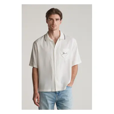 KOŠILE GANT REL VISCOSE SS SHIRT EGGSHELL