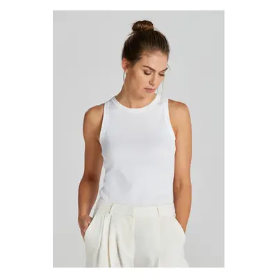 TOP GANT HIGH NECK RIB TANK TOP WHITE