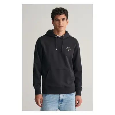 MIKINA GANT LOGO SCRIPT HOODIE BLACK