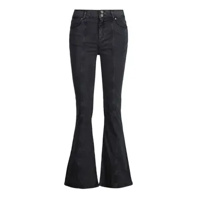 KALHOTY GANT LOW WAIST STRETCHY BOOTCUT PANTS BLACK